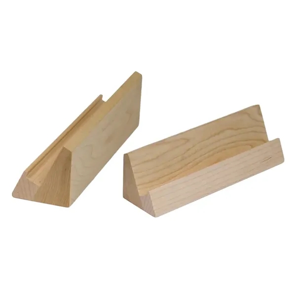 Wood display stand with angled slot for cards & plates.... from ASI 88156 Solid Dimensions Inc