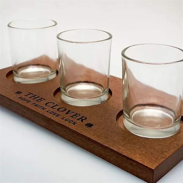 Beer flight with three custom pockets for serving.... from ASI 88156 Solid Dimensions Inc