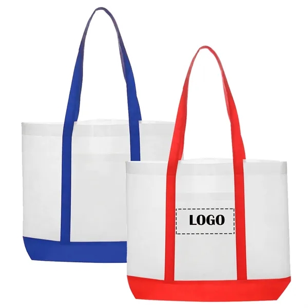Water-resistant non-woven tote bag with trim color plus 1 color silkscreen... from ASI 37218 Athena Promo (tm)