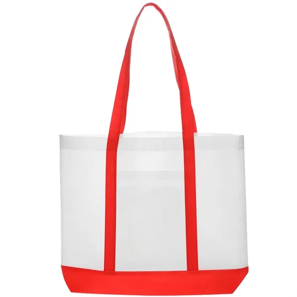Water-resistant non-woven tote bag with trim color plus 1 color silkscreen... from ASI 37218 Athena Promo (tm)