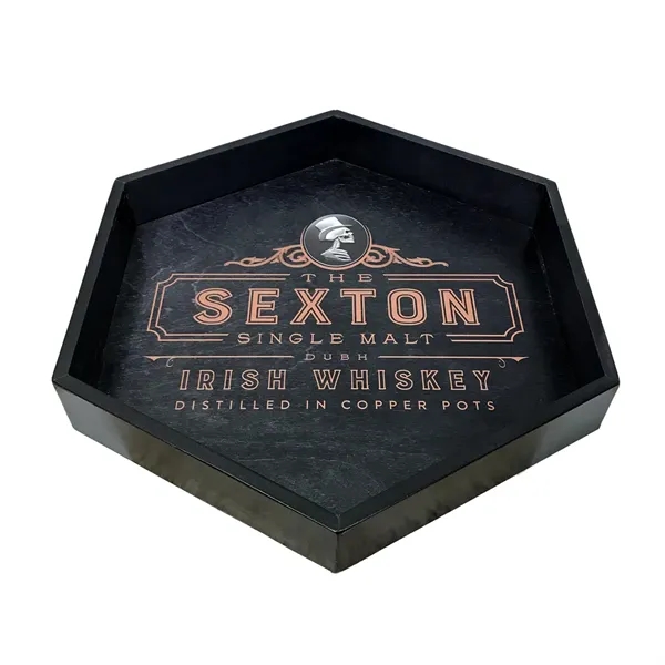 Wood hexagon serving tray with stylish design.... from ASI 88156 Solid Dimensions Inc
