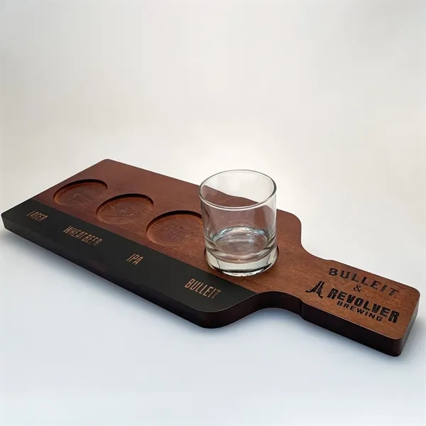 Beer tasting board with customizable pocket options.... from ASI 88156 Solid Dimensions Inc
