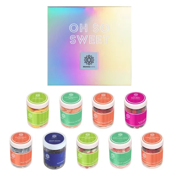 Iridescent gift box with 9 customizable large jars (7 oz each)... from ASI 61966 HPG / SugarSpot