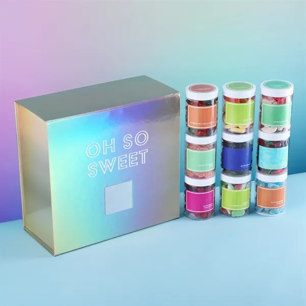 Iridescent gift box with 9 customizable large jars (7 oz each)... from ASI 61966 HPG / SugarSpot
