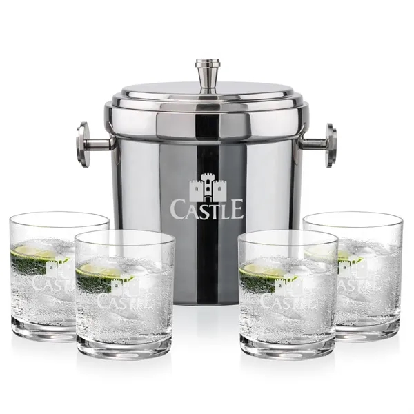 The Milano Ice Bucket & On-the-Rocks Glasses Set delivers a clean,... from ASI 84592 St Regis Group
