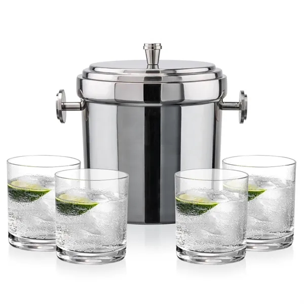 The Milano Ice Bucket & On-the-Rocks Glasses Set delivers a clean,... from ASI 84592 St Regis Group