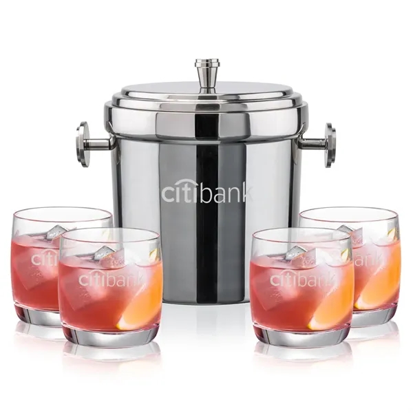 The Milano Ice Bucket & On-the-Rocks Glasses Set delivers a clean,... from ASI 84592 St Regis Group