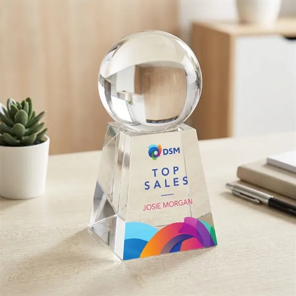 Crystal Ball VividPrint™ Award on Tall Base... from ASI 84592 St Regis Group