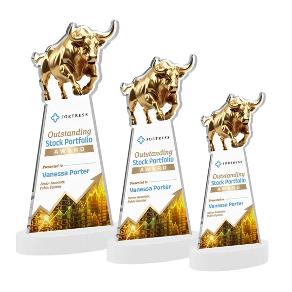 Raging Bull VividPrint™ Award on Alberton Base - White... from ASI 84592 St Regis Group / St Regis