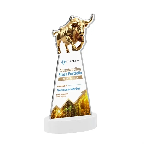 Raging Bull VividPrint™ Award on Alberton Base - White... from ASI 84592 St Regis Group / St Regis