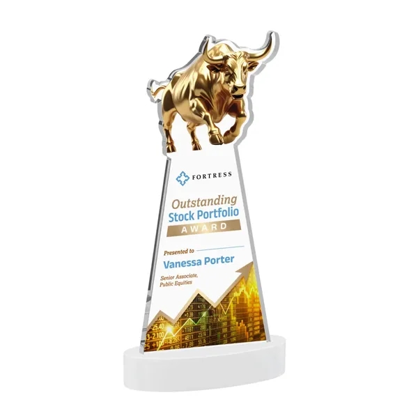 Raging Bull VividPrint™ Award on Alberton Base - White... from ASI 84592 St Regis Group / St Regis