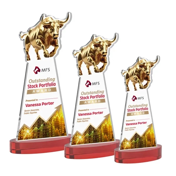 Raging Bull VividPrint™ Award on Alberton Base - Red... from ASI 84592 St Regis Group / St Regis