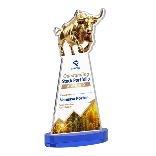 Raging Bull VividPrint™ Award on Alberton Base - Blue... from ASI 84592 St Regis Group / St Regis