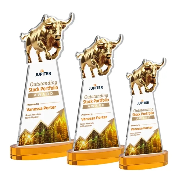 Raging Bull VividPrint™ Award on Alberton Base - Amber... from ASI 84592 St Regis Group / St Regis