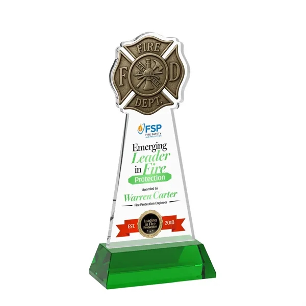 Fire Dept VividPrint™ Award on Hartford Base - Green... from ASI 84592 St Regis Group / St Regis