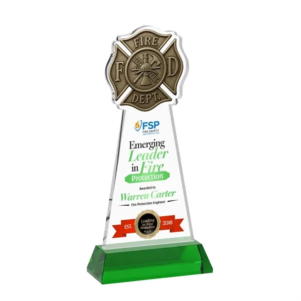 Fire Dept VividPrint™ Award on Hartford Base - Green... from ASI 84592 St Regis Group / St Regis