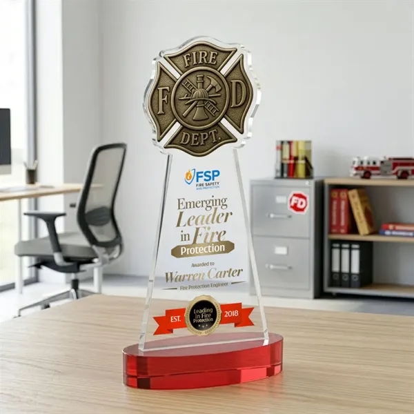 Fire Dept VividPrint™ Award on Alberton Base - Red... from ASI 84592 St Regis Group / St Regis