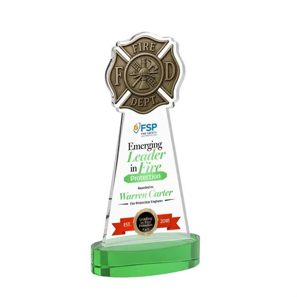 Fire Dept VividPrint™ Award on Alberton Base - Green... from ASI 84592 St Regis Group / St Regis