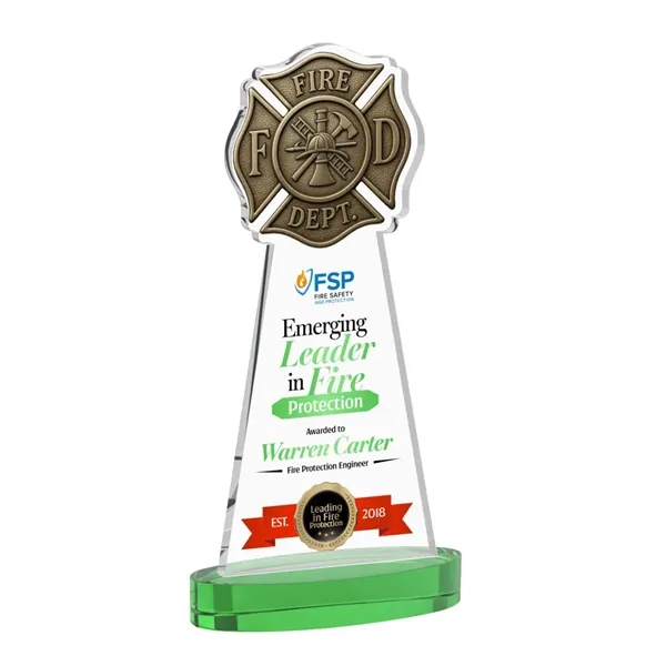 Fire Dept VividPrint™ Award on Alberton Base - Green... from ASI 84592 St Regis Group / St Regis