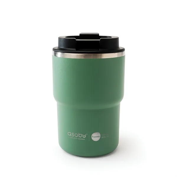 Double wall 12 ounce coffee mug with screw-top leak proof lid.... from ASI 31518 ADNART / Asobu