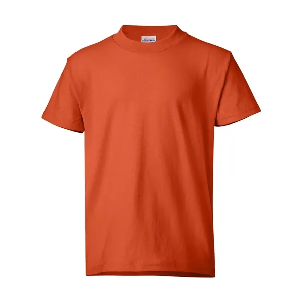 Youth-sized T-shirt made of cotton/poly with 5% recycled polyester from plastic... from ASI 84358 S&S Activewear