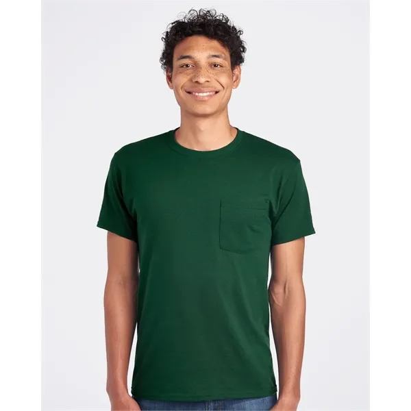 Adult heavyweight blend 5.6 oz., t-shirt with a left chest pocket.... from ASI 84358 S&S Activewear