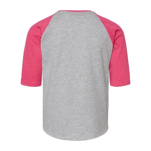 Youth size three quarter sleeve baseball t-shirt. Blank.... from ASI 84358 S&S Activewear