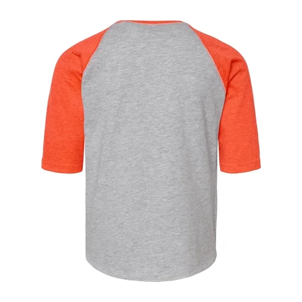 Youth size three quarter sleeve baseball t-shirt. Blank.... from ASI 84358 S&S Activewear