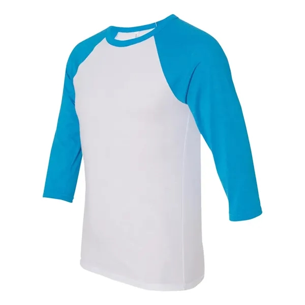 Unisex three-quarter sleeve baseball T-shirt with a retail fit, side seams,... from ASI 84358 S&S Activewear