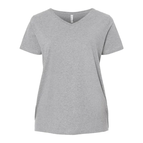 LAT Curvy Collection Women's Fine Jersey V-Neck Tee... from ASI 84358 S&S Activewear