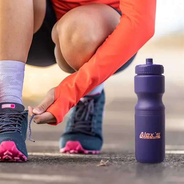 Plastic water bottle molded from recycled high density polyethylene with a... from ASI 39552 BEL Promo