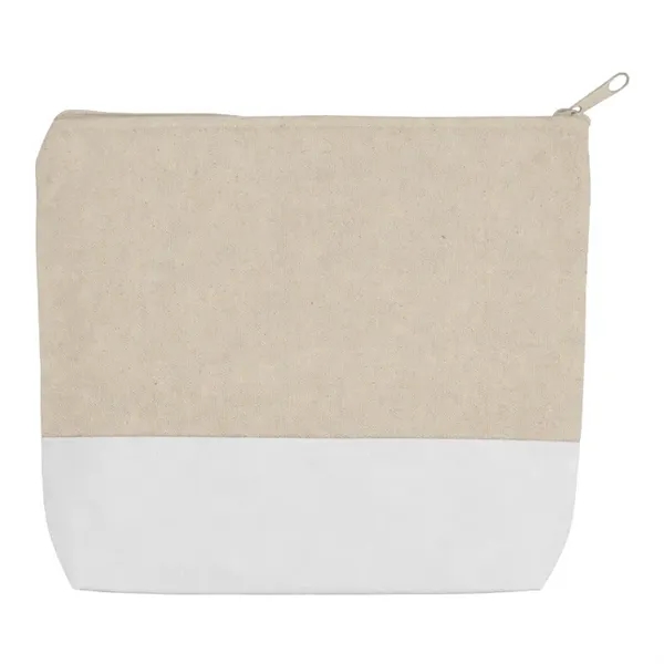 Two-tone cotton and polyester zippered pouch perfect for cosmetics, travel, and... from ASI 67557 LimeLight Ent / Limelight USA
