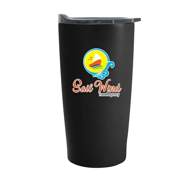 20 oz. stainless steel tumbler with snap-on, spill-resistant thumb slide lid... from ASI 61125 Hit Promotional Products / Hit®