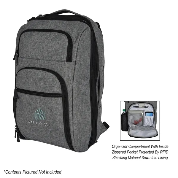 Heathered RFID laptop backpack and briefcase with several pockets and added... from ASI 61125 Hit Promotional Products / Hit®