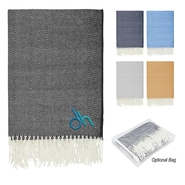 Eastport herringbone blanket for cozying up on the couch or adding... from ASI 61125 Hit Promotional Products / Hit®