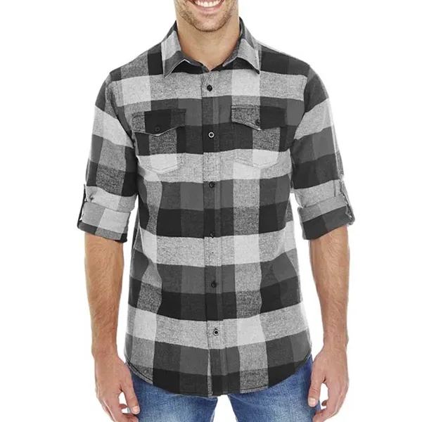 Men's plaid flannel shirt with two chest pockets, button pocket flaps,... from ASI 61125 Hit Promotional Products / Hit®