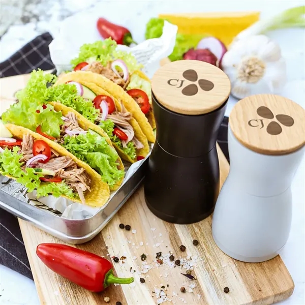 The AdHoc Twin Salt and Pepper Mill Set combines striking dark... from ASI 84592 St Regis Group