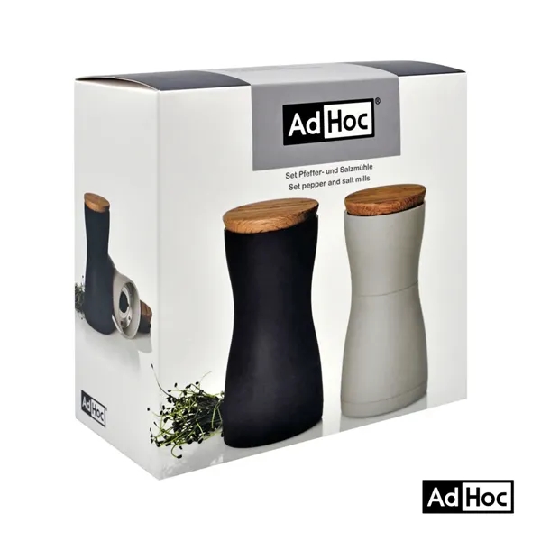 The AdHoc Twin Salt and Pepper Mill Set combines striking dark... from ASI 84592 St Regis Group