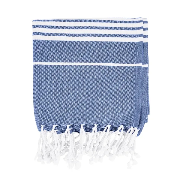 40" x 73" recycled cotton beach blanket with striped pattern and... from ASI 61125 Hit Promotional Products / Hit®