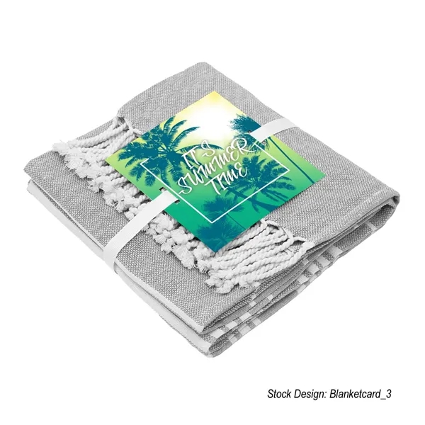 40" x 73" recycled cotton beach blanket with striped pattern and... from ASI 61125 Hit Promotional Products / Hit®