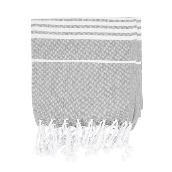 40" x 73" recycled cotton beach blanket with striped pattern and... from ASI 61125 Hit Promotional Products / Hit®