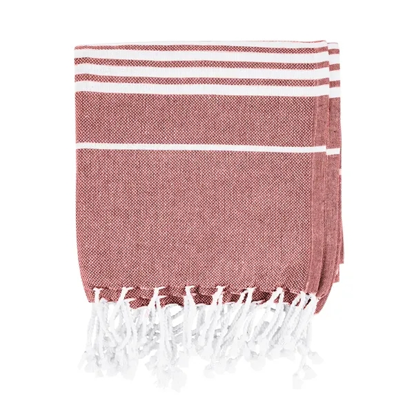 40" x 73" recycled cotton beach blanket with striped pattern and... from ASI 61125 Hit Promotional Products / Hit®
