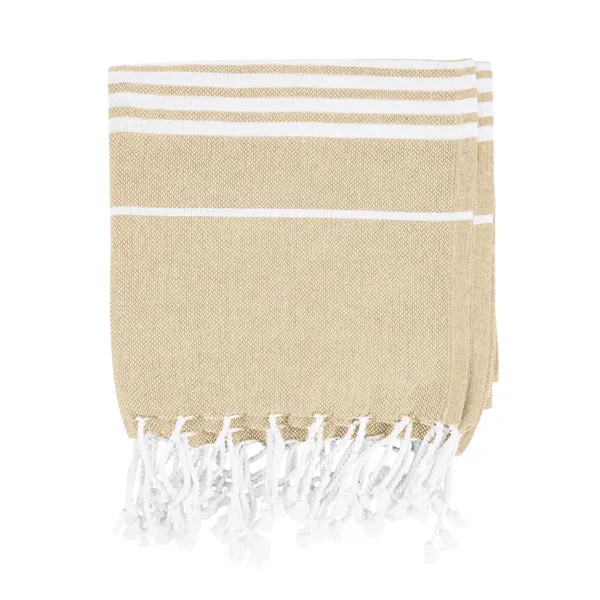 40" x 73" recycled cotton beach blanket with striped pattern and... from ASI 61125 Hit Promotional Products / Hit®