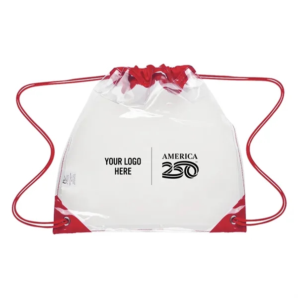 America250™ Touchdown Clear EVA Drawstring Backpack... from ASI 61125 Hit Promotional Products / Hit®