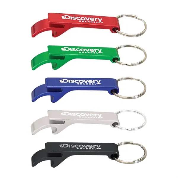Aluminum bottle opener keyring plus laser engraving on 1 location... from ASI 37218 Athena Promo (tm)