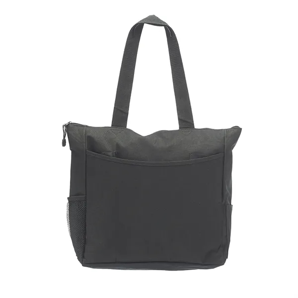 Polyester tote bag with front slip pocket with 1 color silkscreen... from ASI 37218 Athena Promo (tm)