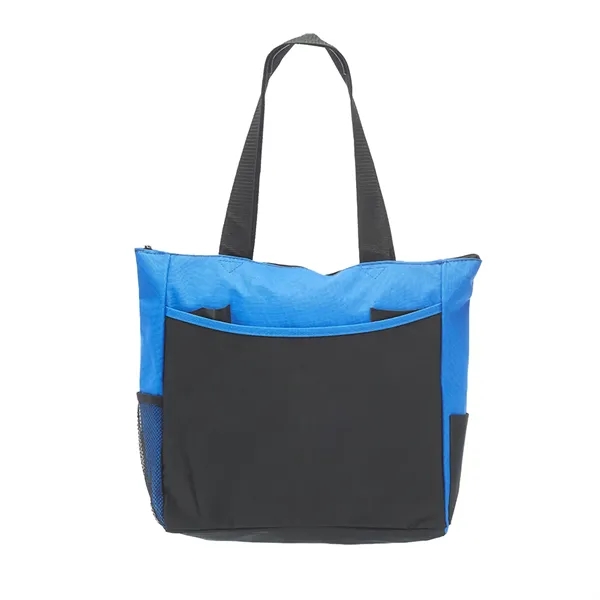 Polyester tote bag with front slip pocket with 1 color silkscreen... from ASI 37218 Athena Promo (tm)