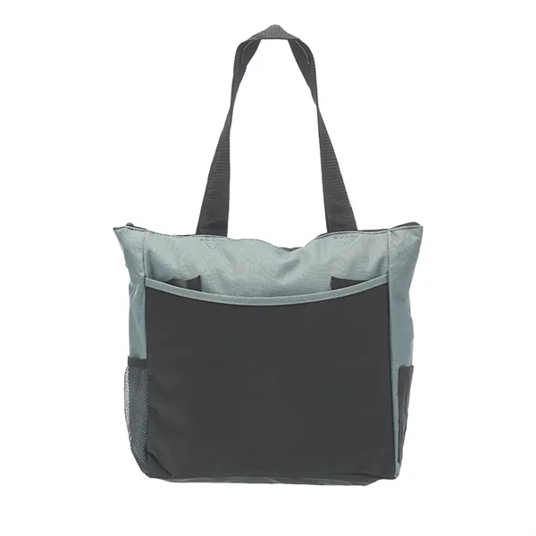 Polyester tote bag with front slip pocket with 1 color silkscreen... from ASI 37218 Athena Promo (tm)