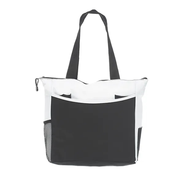 Polyester tote bag with front slip pocket with 1 color silkscreen... from ASI 37218 Athena Promo (tm)