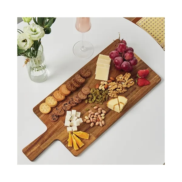 Acacia wood cutting board with handle plus laser engraving on 1... from ASI 37218 Athena Promo (tm)